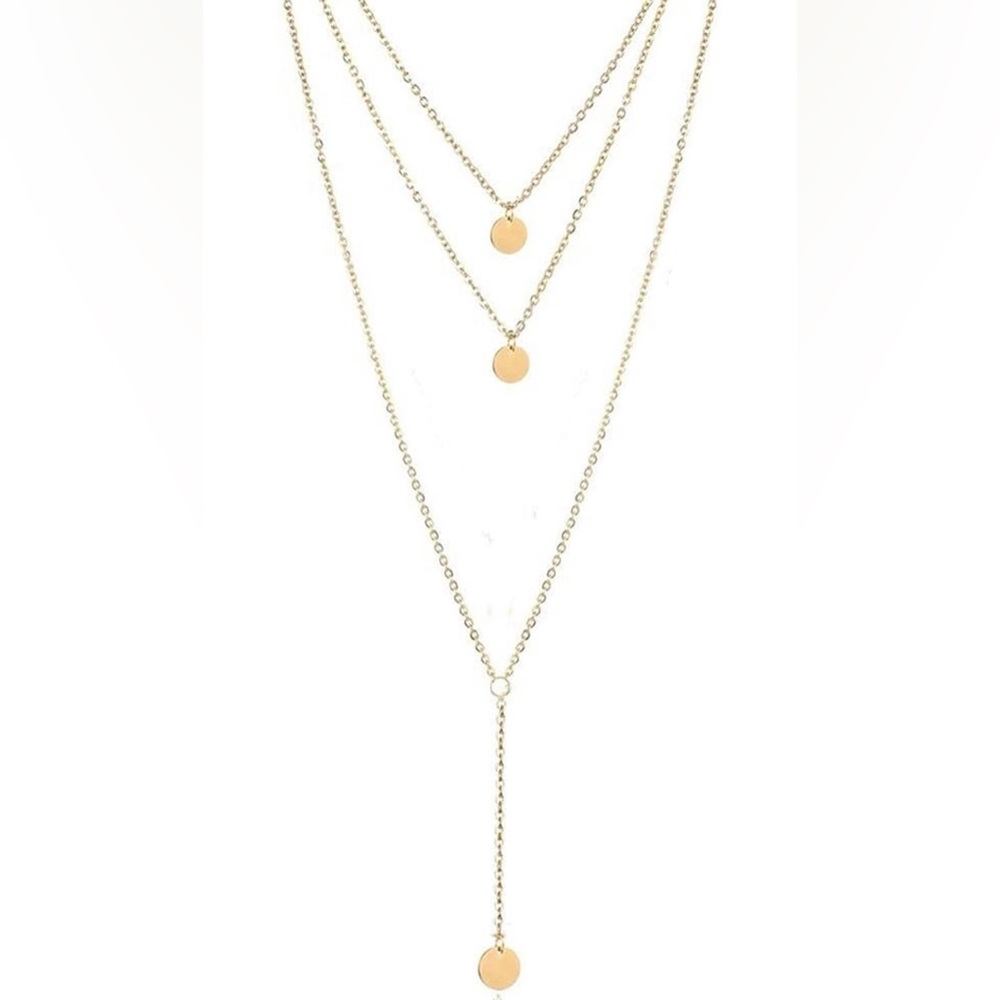 Round Pendant Layered Necklace Set